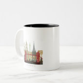 London skyline poster tweekleurige koffiemok (Voorkant links)