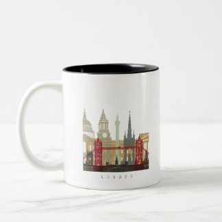 London skyline poster tweekleurige koffiemok