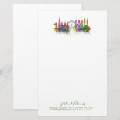 London Skyline - Rainbow Briefpapier (Voorkant / Achterkant)