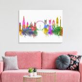 London Skyline - Rainbow Canvas Afdruk (Insitu (Woonkamer))