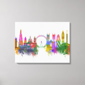 London Skyline - Rainbow Canvas Afdruk (Voorkant)