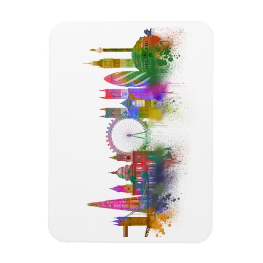 London Skyline - Rainbow Magneet (Verticaal)