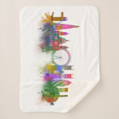 London Skyline - Rainbow Sherpa Deken (Voorkant)