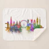 London Skyline - Rainbow Sherpa Deken (Voorkant (horizontaal))