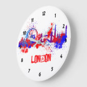 London Skyline Red White Blue Artistic Paint Splat Grote Klok (Hoek)