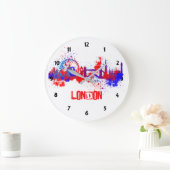 London Skyline Red White Blue Artistic Paint Splat Grote Klok (Huis)
