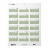 London Skyline Sage adreslabel Etiket (Full Sheet)