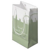 London Skyline Sage Gift Bag Klein Cadeauzakje (Voorkant Gekanteld)
