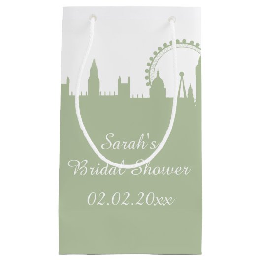 London Skyline Sage Gift Bag Klein Cadeauzakje (Voorkant)