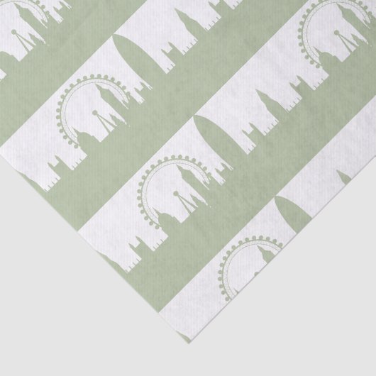 London Skyline Sage tissues papier (Detail)