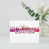 London Skyline Scissor Cut Giant Text Briefkaart (Staand voorkant)