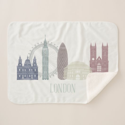 London Skyline Sherpa Deken (Voorkant (horizontaal))