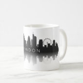 London Skyline Silhouette – Modern Black & White Koffiemok (Voorkant rechts)