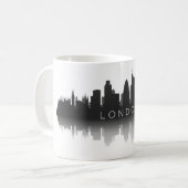 London Skyline Silhouette – Modern Black & White Koffiemok (Voorkant links)