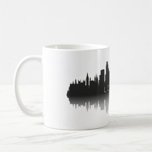 London Skyline Silhouette – Modern Black & White Koffiemok (Links)