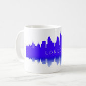 London Skyline Silhouette – Modern Blue Koffiemok (Voorkant links)