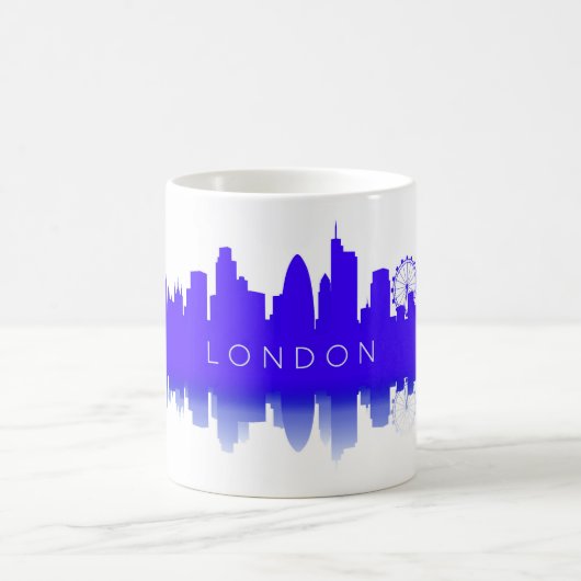 London Skyline Silhouette – Modern Blue Koffiemok (Center)