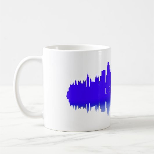 London Skyline Silhouette – Modern Blue Koffiemok (Links)