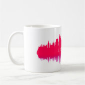 London Skyline Silhouette – Modern Red Koffiemok (Links)