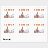 London Skyline Square Stickers (Vel)