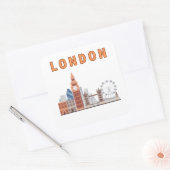 London Skyline Square Stickers (Envelop)
