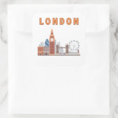London Skyline Square Stickers (Tas)
