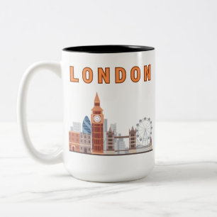 London Skyline Tweekleurige mok van 15 oz.