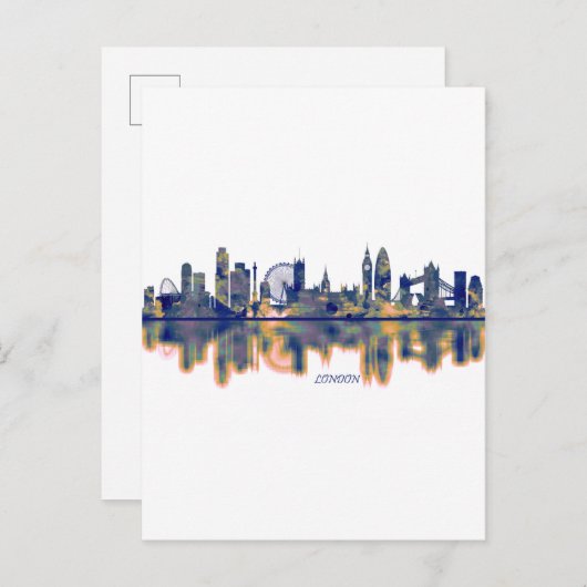 London Skyline Uitnodiging Briefkaart (Voorkant / Achterkant)