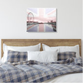 London Skyline Union Jack Flag Canvas Afdruk (Insitu (Slaapkamer))