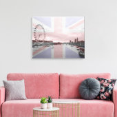 London Skyline Union Jack Flag Canvas Afdruk (Insitu (Woonkamer))