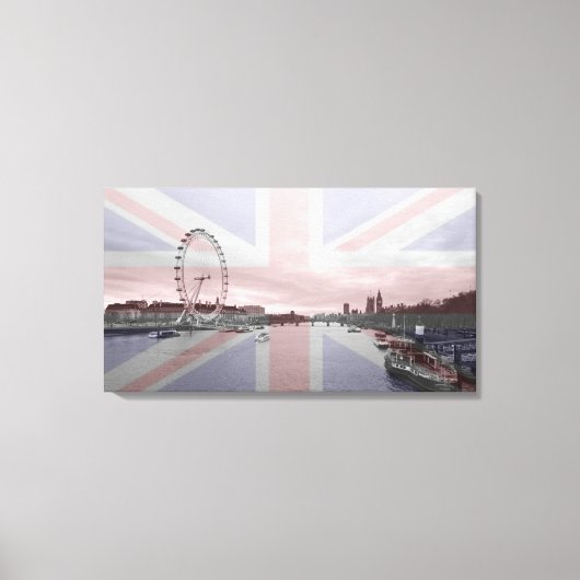 London Skyline Union Jack Flag Canvas Afdruk (Voorkant)