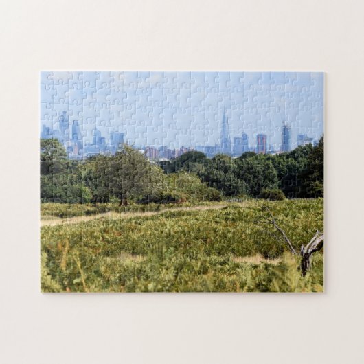 London Skyline van Richmond Park - 11x14 inch Legpuzzel (Horizontaal)