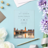 London Skyline Watercolor Destination Wedding Acryl Uitnodigingen (Insitu (Huwelijk))