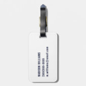 London Skyline - Waterverf Blue Bagagelabel (Achterkant verticaal)