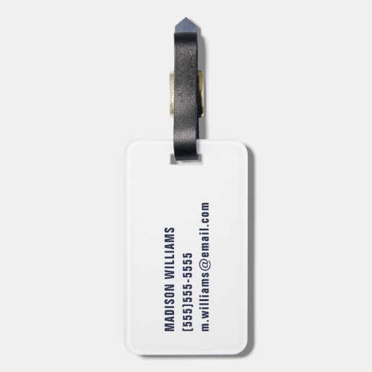 London Skyline - Waterverf Blue Bagagelabel (Achterkant verticaal)