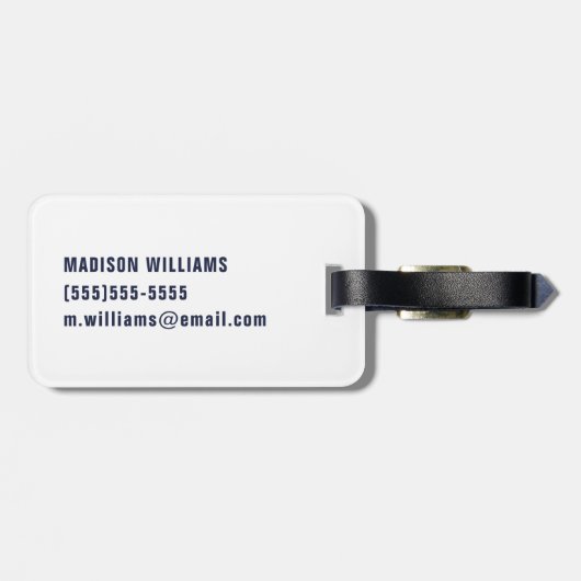 London Skyline - Waterverf Blue Bagagelabel (Achterkant horizontaal)