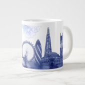 London Skyline - Waterverf Blue Grote Koffiekop (Voorkant rechts)