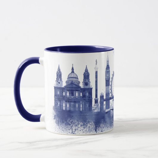 London Skyline - Waterverf Blue Mok (Links)