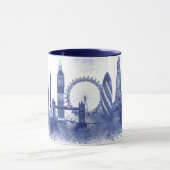 London Skyline - Waterverf Blue Mok (Midden)