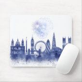 London Skyline - Waterverf Blue Muismat (Met muis)