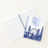 London Skyline - Waterverf Blue Notitieboek (Binnen)