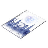 London Skyline - Waterverf Blue Notitieboek (Linkerzijde)