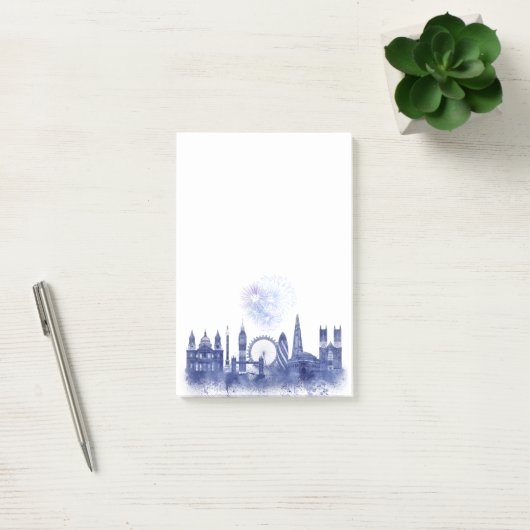 London Skyline - Waterverf Blue Post-it® Notes (Kantoor)