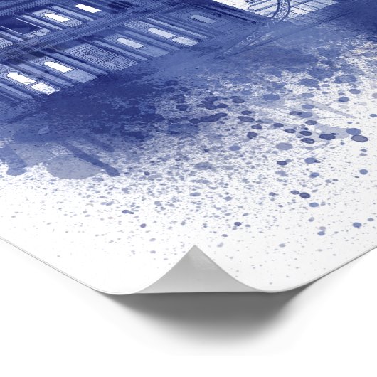 London Skyline - Waterverf Blue Poster (Hoek)