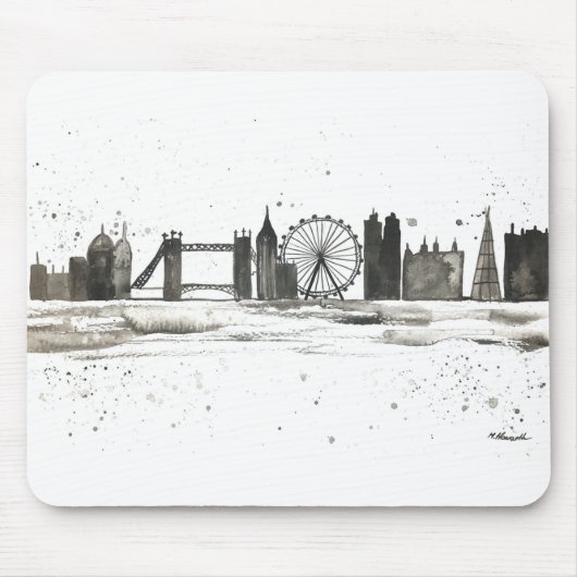London skyline waterverf muismat (Voorkant)