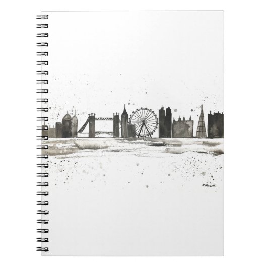 London skyline waterverf notitieboek (Voorkant)