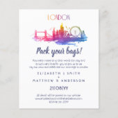 LONDON Skyline Wedding Handgetekende Budget Invite (Voorkant)