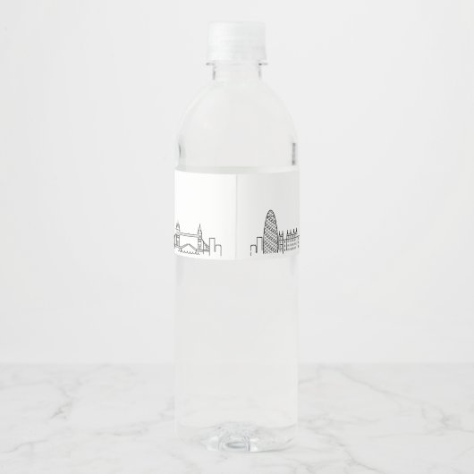 London Skyline | Welkomstbericht Waterfles Etiket (Achterkant)