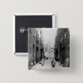 London Slums, 1899 Vierkante Button 5,1 Cm (Voorkant /achterkant)