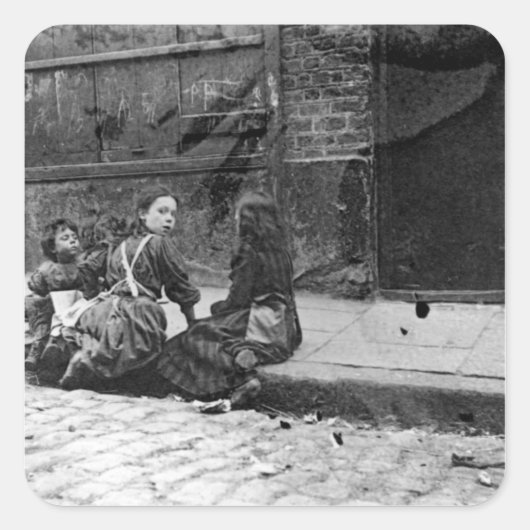 London Slums, Twine Court Vierkante Sticker (Voorkant)